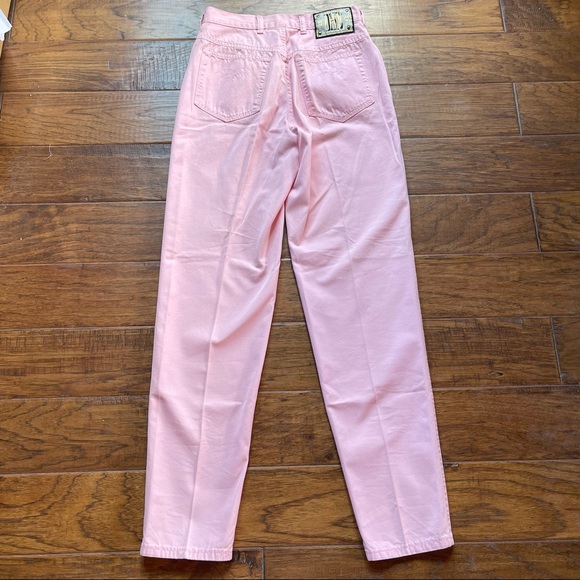 Vintage Escada Margaretha Rey light pink & gold ONE straight leg skinny jeans - Picture 10 of 16
